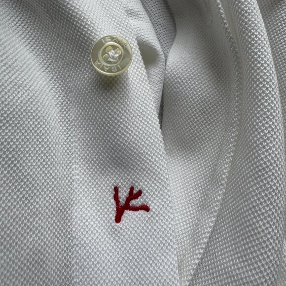 ISAIA NAPOLI White Hand Sewn Sport Shirt Jersey Cotton size 18 - 45 - Picture 5 of 7